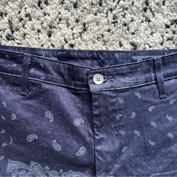 Adriano Goldschmied AG The Wanderer Shorts Navy Blue Bandana Print Stretch 36 - Picture 4 of 12